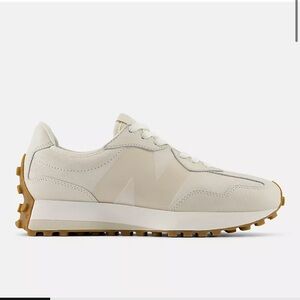 New Balance 327 Cream and Tan Sneakers